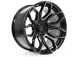 Arena Cobra Glossy Black with Brushed DDT Face Clear 6-Lug Wheel; 22x10; -18mm Offset (07-14 Tahoe)