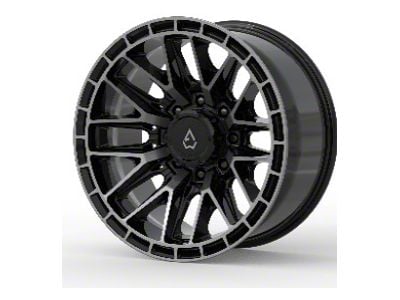 Arena Battle Glossy Black with Machined DDT Face and Lip 8-Lug Wheel; 20x10; -18mm Offset (11-16 F-250 Super Duty)