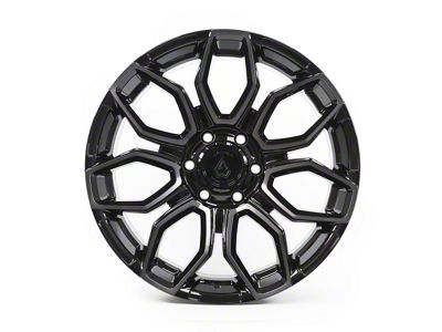 Arena Cobra Glossy Black with Brushed DDT Face Clear 6-Lug Wheel; 20x9; 20mm Offset (14-18 Sierra 1500)