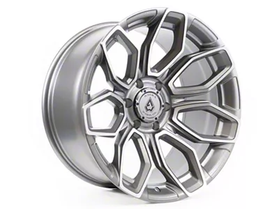 Arena Cobra Texture Gun Metal Machine Clear Coat 6-Lug Wheel; 20x10; -18mm Offset (14-18 Silverado 1500)