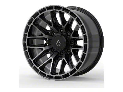 Arena Battle Glossy Black with Machined DDT Face and Lip 8-Lug Wheel; 20x10; -18mm Offset (15-19 Sierra 2500 HD)