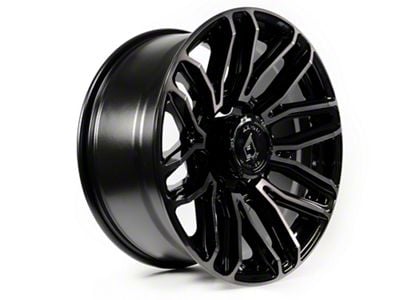 Arena Supreme Glossy Black with Brushed DDT Face Clear 8-Lug Wheel; 20x9; 0mm Offset (15-19 Sierra 2500 HD)