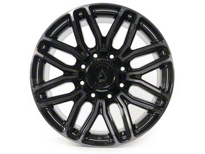 Arena Supreme Glossy Black with Brushed DDT Face Clear 8-Lug Wheel; 20x9; 0mm Offset (15-19 Silverado 2500 HD)