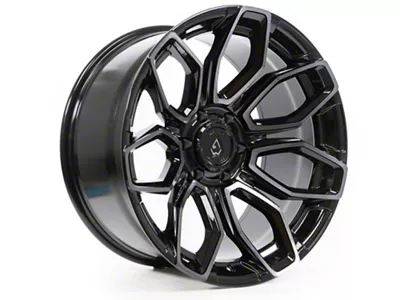 Arena Cobra Glossy Black with Brushed DDT Face Clear 6-Lug Wheel; 20x9; 20mm Offset (15-20 Tahoe)