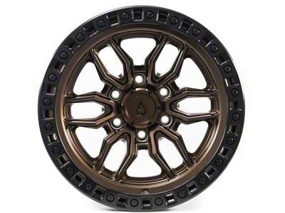 Arena Hustle Smoked Bronze Center with Satin Black Lip 6-Lug Wheel; 17x9; -12mm Offset (19-23 Ranger)