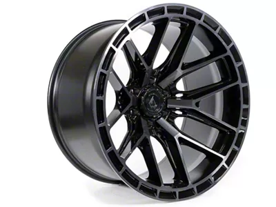 Arena Battle Glossy Black with Machined DDT Face and Lip 6-Lug Wheel; 20x10; -18mm Offset (19-25 Sierra 1500)