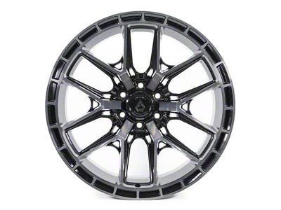 Arena Battle Glossy Black with Machined DDT Face and Lip 6-Lug Wheel; 22x10; -18mm Offset (19-25 Sierra 1500)