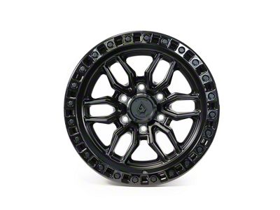 Arena Hustle Satin Black Center with Glossy Black Lip 6-Lug Wheel; 17x9; -12mm Offset (19-25 Sierra 1500)