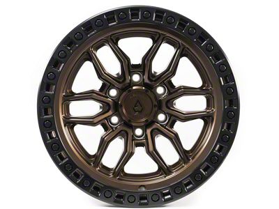 Arena Hustle Smoked Bronze Center with Satin Black Lip 6-Lug Wheel; 17x9; -12mm Offset (19-25 Silverado 1500)