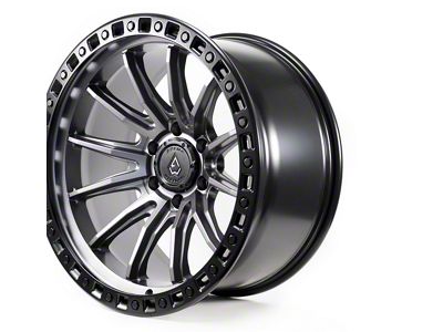 Arena Mission Satin Gunmetal Center with Satin Black Lip 6-Lug Wheel; 20x10; -18mm Offset (19-25 Silverado 1500)