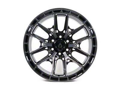 Arena Battle Glossy Black with Machined DDT Face and Lip 6-Lug Wheel; 20x10; -18mm Offset (99-06 Silverado 1500)