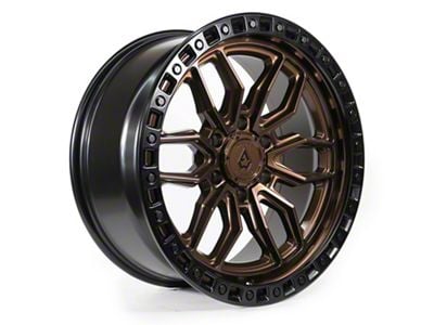 Arena Hustle Smoked Bronze Center with Satin Black Lip 6-Lug Wheel; 17x9; -12mm Offset (23-25 Canyon)