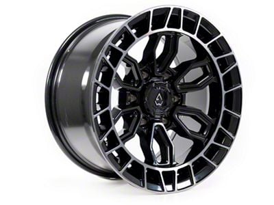 Arena Recon Glossy Black Center with Machined DDT Lip 6-Lug Wheel; 17x9; -12mm Offset (21-25 F-150)