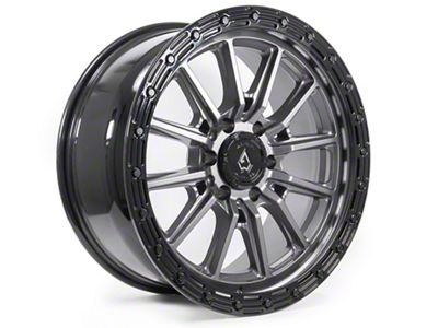 Arena Trek Glossy Gun Metal Center with Glossy Black Lip 6-Lug Wheel; 17x9; 0mm Offset (21-25 F-150)