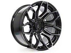 Arena Cobra Glossy Black with Brushed DDT Face Clear 6-Lug Wheel; 20x10; -18mm Offset (19-25 RAM 1500)