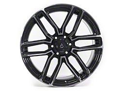 Arena Supreme Glossy Black with Brushed DDT Face Clear 6-Lug Wheel; 22x9.5; 20mm Offset (19-25 RAM 1500)