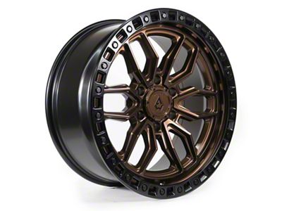 Arena Hustle Smoked Bronze Center with Satin Black Lip 6-Lug Wheel; 17x9; -12mm Offset (24-25 Ranger)