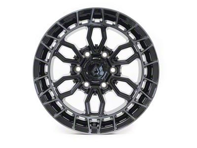 Arena Recon Glossy Black Center with Machined DDT Lip 6-Lug Wheel; 17x9; -12mm Offset (24-25 Ranger)