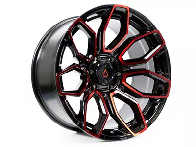 Arena Cobra Glossy Black Machine with Red Tint 6-Lug Wheel; 20x10; -18mm Offset (19-25 Sierra 1500)