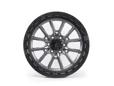 Arena Trek Glossy Gun Metal Center with Glossy Black Lip 6-Lug Wheel; 20x9; 20mm Offset (19-25 Sierra 1500)