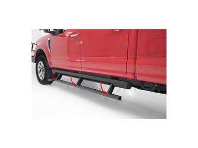 ActionTrac Powered Running Boards; Carbide Black (17-24 F-350 Super Duty SuperCrew)