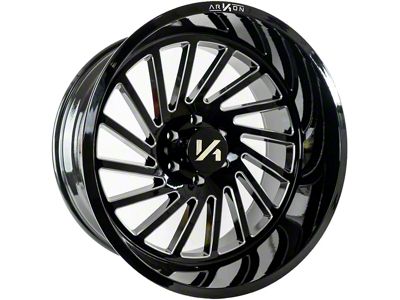 Arkon Off-Road Caesar Gloss Black Milled 8-Lug Wheel; 24x14; -81mm Offset (01-06 Sierra 2500 HD)