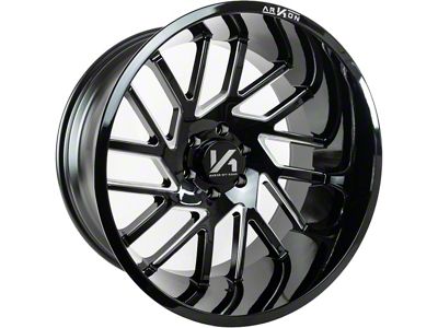 Arkon Off-Road Mandela Gloss Black Milled 8-Lug Wheel; Right Directional; 20x10; -25mm Offset (01-06 Sierra 2500 HD)