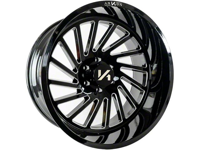 Arkon Off-Road Caesar Gloss Black Milled 8-Lug Wheel; 24x14; -81mm Offset (03-09 RAM 3500)