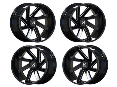 Arkon Off-Road Lincoln Gloss Black with Milled Edges 6-Lug 4-Wheel Kit; 20x10; -25mm Offset (04-08 F-150)