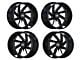 Arkon Off-Road Lincoln Gloss Black with Milled Edges 6-Lug 4-Wheel Kit; 20x10; -25mm Offset (04-08 F-150)