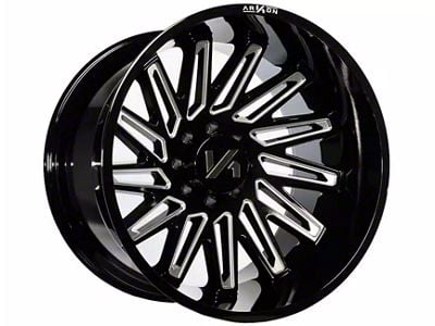 Arkon Off-Road Armstrong Gloss Black Milled 6-Lug Wheel; Right Directional; 20x10; -25mm Offset (07-13 Sierra 1500)