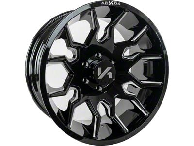 Arkon Off-Road Roosevelt Gloss Black Milled 8-Lug Wheel; 20x10; -25mm Offset (11-14 Sierra 3500 HD SRW)