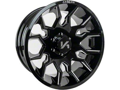 Arkon Off-Road Roosevelt Gloss Black Milled 8-Lug Wheel; 20x10; -25mm Offset (11-14 Silverado 2500 HD)