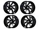 Arkon Off-Road Lincoln Gloss Black with Milled Edges 6-Lug 4-Wheel Kit; 20x12; -51mm Offset (09-14 F-150)