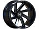 Arkon Off-Road Lincoln Gloss Black Milled 5-Lug Wheel; Left Directional; 22x12; -51mm Offset (09-18 RAM 1500)