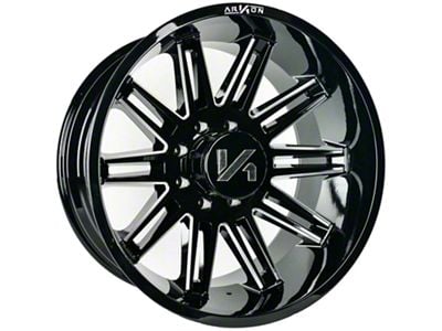 Arkon Off-Road Churchill Gloss Black Milled 8-Lug Wheel; ; 22x12; -51mm Offset (10-18 RAM 2500)