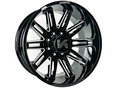 Arkon Off-Road Churchill Gloss Black Milled 8-Lug Wheel; ; 22x12; -51mm Offset (10-18 RAM 3500 SRW)