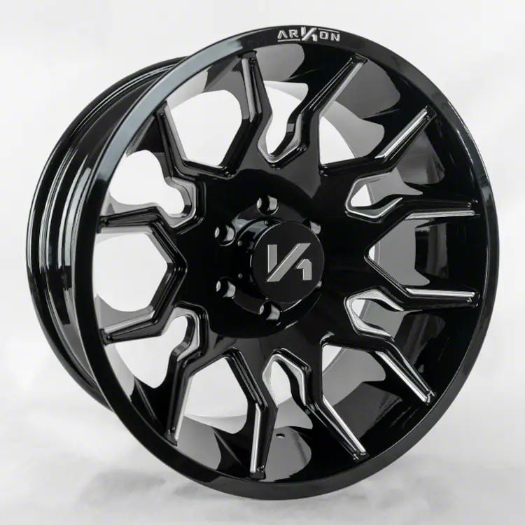 Arkon Off-Road Ranger Roosevelt Gloss Black with Milled Edges 6-Lug ...