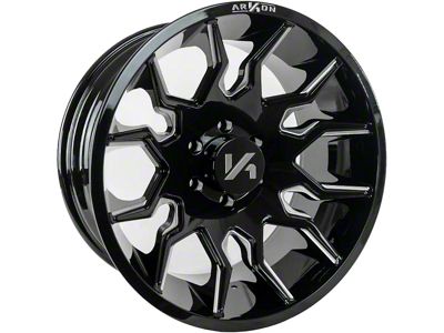 Arkon Off-Road Roosevelt Gloss Black with Milled Edges 6-Lug Wheel; 20x10; -25mm Offset (94-01 RAM 1500)