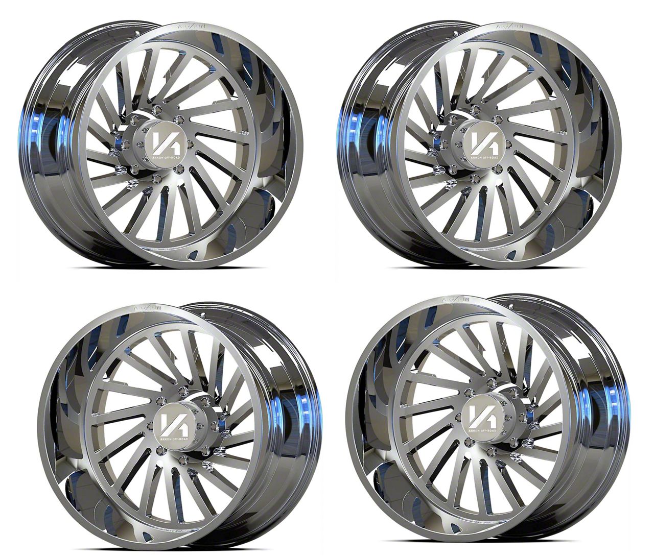 Arkon Off-Road Ranger Caesar Chrome 6-Lug 4-Wheel Kit; 22x12; -51mm ...