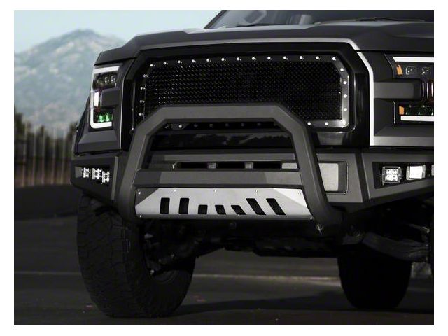 Armordillo AR Series Bull Bar with Aluminum Skid Plate; Matte Black (10-18 RAM 3500)