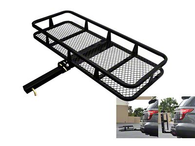 Armordillo 2-Inch Receiver Hitch Fold Up Basket Style Cargo Carrier; 20-Inch x 48-Inch (Universal; Some Adaptation May Be Required)