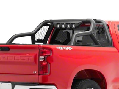 Armordillo CR1 Chase Rack with LED Shroud; Matte Black (99-24 Silverado 1500)