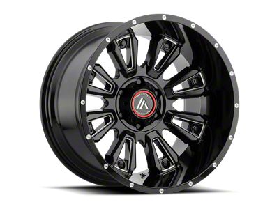 Asanti Blackhawk Gloss Black Milled 8-Lug Wheel; 20x9; -12mm Offset (03-09 RAM 2500)