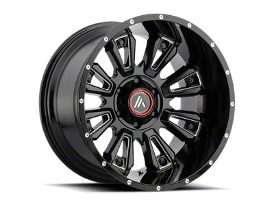 Asanti Blackhawk Gloss Black Milled 6-Lug Wheel; 20x9; 18mm Offset (07-13 Sierra 1500)