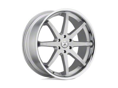 Asanti Kaiser Brushed Silver with Chrome Lip 6-Lug Wheel; 24x10; 30mm Offset (07-14 Tahoe)