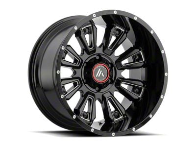 Asanti Blackhawk Gloss Black Milled 8-Lug Wheel; 20x9; -12mm Offset (11-16 F-250 Super Duty)