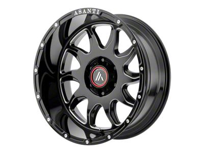 Asanti Ballistic Gloss Black Milled 6-Lug Wheel; 20x9; 18mm Offset (14-18 Sierra 1500)