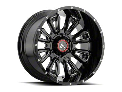 Asanti Blackhawk Gloss Black Milled 6-Lug Wheel; 20x12; -44mm Offset (14-18 Sierra 1500)