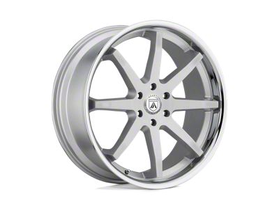 Asanti Kaiser Brushed Silver with Chrome Lip 6-Lug Wheel; 20x9; 30mm Offset (14-18 Sierra 1500)